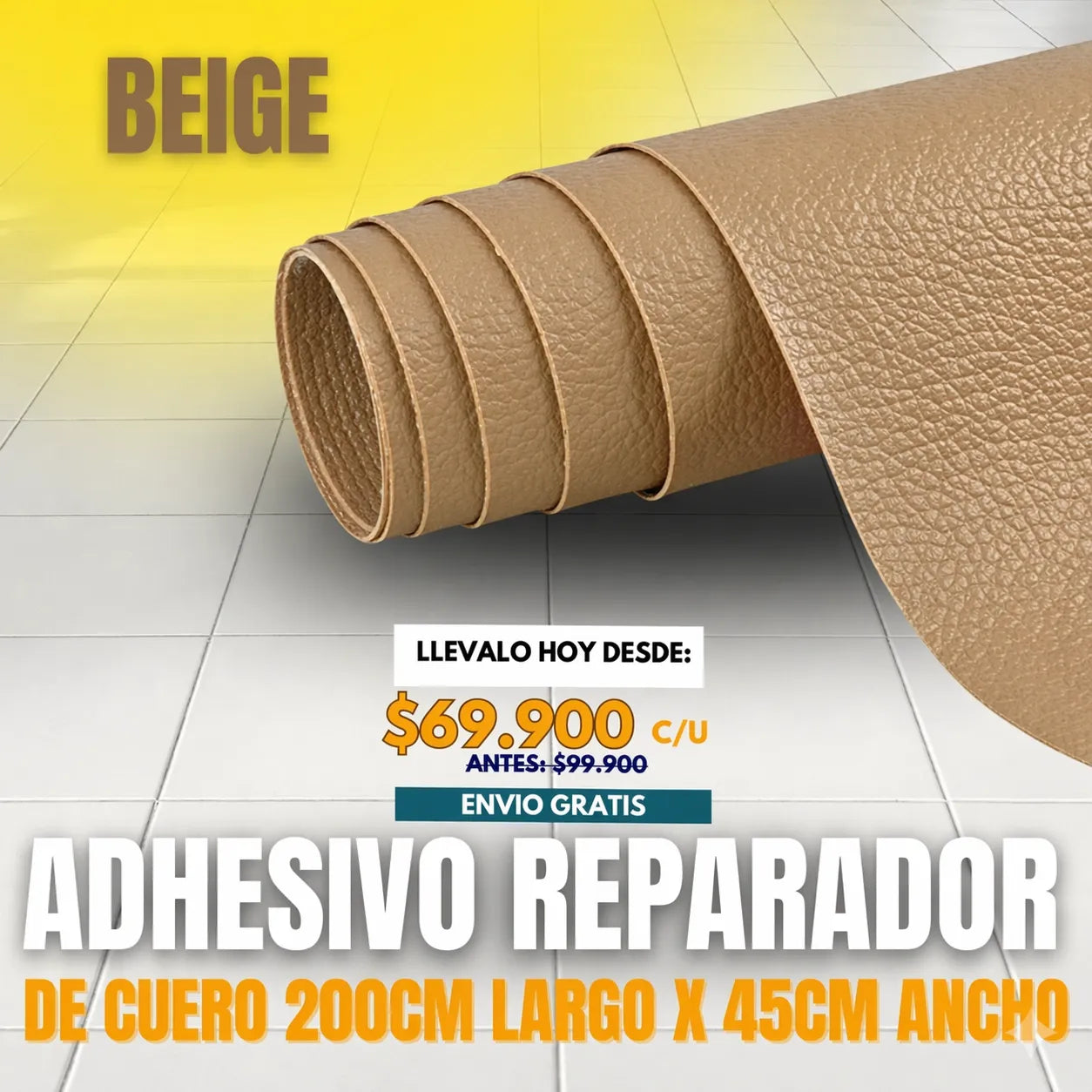 Adhesivo Reparador de Cuero | 200cm x 45cm