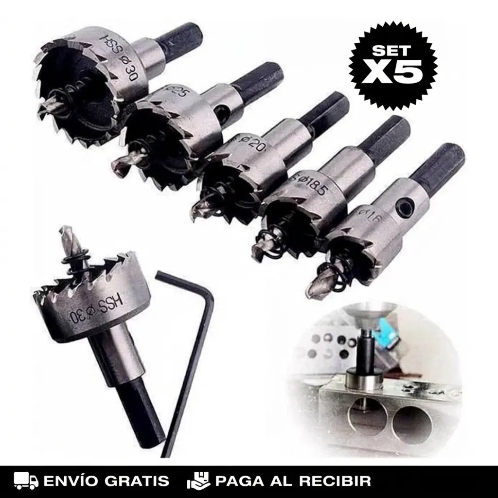 Set X5 Brocas Sierra Perforadora TCT