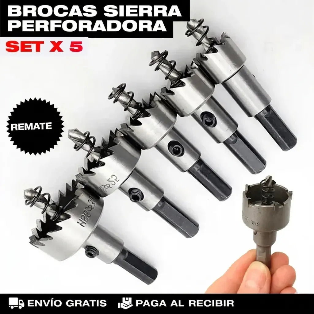 Set X5 Brocas Sierra Perforadora TCT