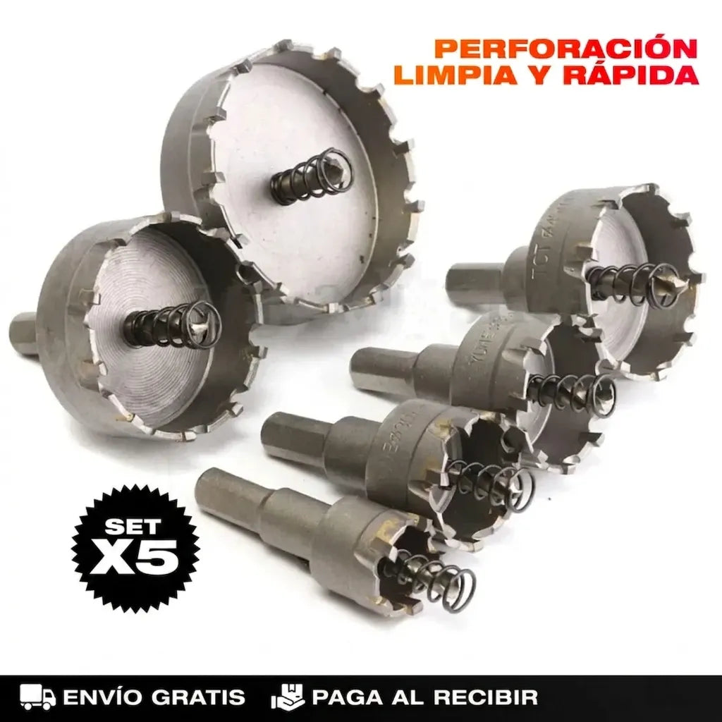 Set X5 Brocas Sierra Perforadora TCT