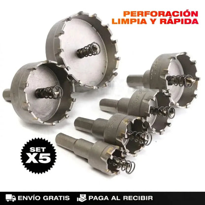 Set X5 Brocas Sierra Perforadora TCT