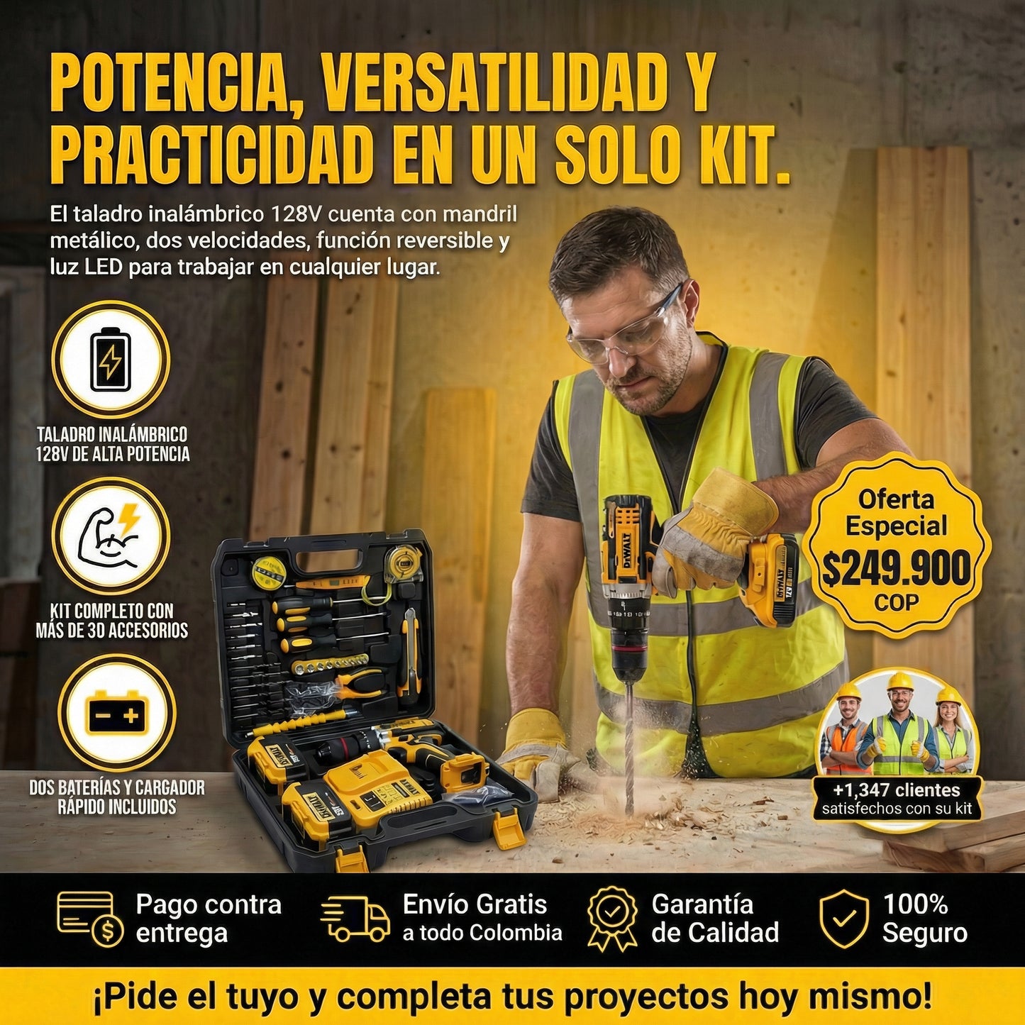 TALADRO INALAMBRICO 128V