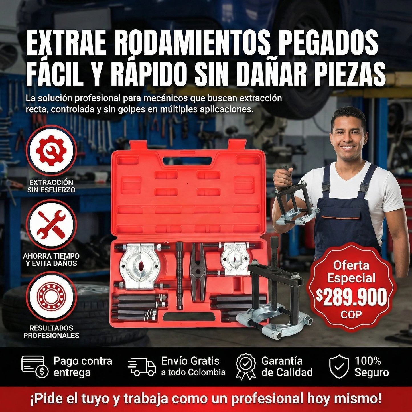 EXTRACTOR DE RODAMIENTOS TIPO GUILLOTINA
